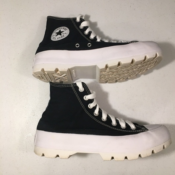Converse Chuck Taylor All Star Lugged High Top Black Sneakers Size 7 - Picture 11 of 12